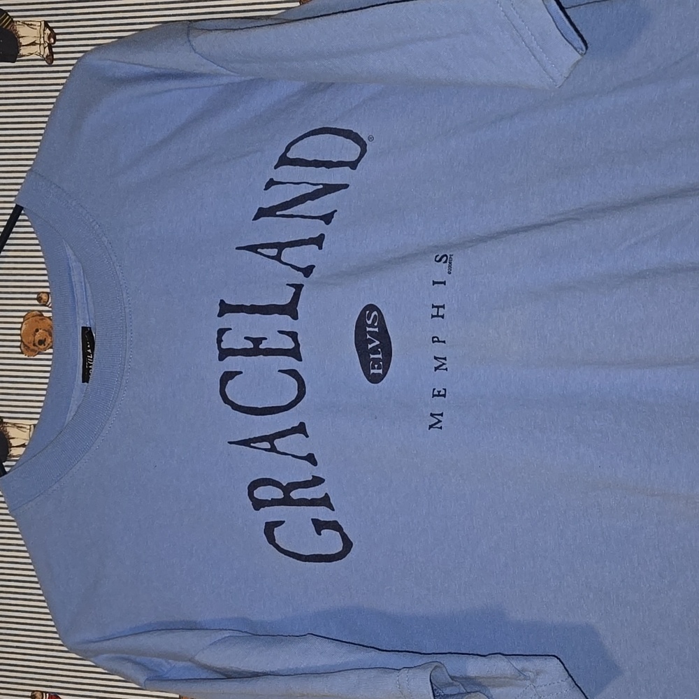 Vintage Official Graceland Home of Elvis Presley T-shirt 2005 Blue Adult XL